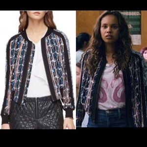 BCBGMAXAZRIA Harrison Paisley Print Jacket in Apricot Mist Combo Extra Small XS